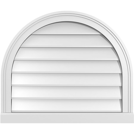 Ekena Millwork Round Top Surface Mount PVC Gable Vent w/ 2"W x 2"P Brickmould Sill Frame, 26"W x 22"H GVPRT26X2203SN